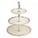 Filet Rouge Three-Tier Cake Stand 10 13/16" Dia - 11 13/16" H