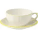 Filet Citron Set Of 2 Breakfast Cups & Saucers 13 Oz - 7" Dia