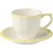 Filet Citron US Tea Cups & Saucers 8 1/2 Oz, 6" Dia, Set of 2