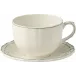 Filet Earth Grey Jumbo Cup & Saucer 15 1/4 Oz - 7 1/2" Dia