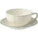 Filet Earth Grey Breakfast Cups & Saucers 13 Oz, 7" Dia, Set of 2