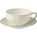 Filet Earth Grey Set Of 2 Breakfast Cups & Saucers 13 Oz - 7" Dia