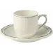 Filet Earth Grey Set Of 2 Espresso Cups & Saucers