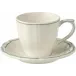 Filet Earth Grey Set Of 2 Us Tea Cups & Saucers 8 1/2 Oz, 6" Dia