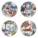 Le Jardin Du Palais Set Of 4 Canape Plates Assorted 6 1/2" Dia