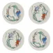 La Favorite Set Of 4 Canape Plates Assorted 6 1/2" Dia