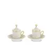 Oriente Italiano Meringa Coffee Cup With Plate And Cover, Set For Two Impero