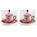 Oriente Italiano Vermiglio Coffee Cup With Plate And Cover Set, For Two Impero