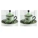 Oriente Italiano Bario Coffee Cup With Plate And Cover Set, For Two Impero