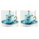 Oriente Italiano Iris Coffee Cup With Plate And Cover Set, For Two Impero