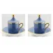Oriente Italiano Pervinca Coffee Cup With Plate And Cover Set, For Two Impero