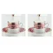 Labirinto Scarlatto Tete a Tete Coffee Set, 2 Coffee Cups With Covers And Saucer