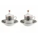 Labirinto Nero Tete a Tete Coffee Set, 2 Coffee Cups With Covers And Saucer