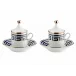 Labirinto Zaffiro Tete a Tete Coffee Set, 2 Coffee Cups With Covers And Saucer