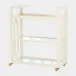 Grid Block White with Brass Casters Bar Cart