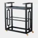 Grid Block Black with Brass Casters Bar Cart