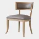 Klismos Grey Leather Chair