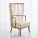 Spindle Wing Chair Beige Leather