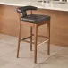 Moderno Bar Stool Black Marble Leather