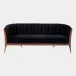 Connor Black Velvet Channel Back Sofa