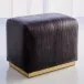 Forest Ottoman Charcoal Leather