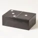 Dominoes Box Black w/White Dots Large