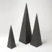 S/3 Pyramid Objet Matte Black (Set of 3 )