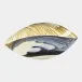 Pleated Amber/Blue Filigree Bowl Large