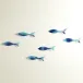 Wall Fish Blue Small, Set of 6