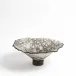 Crackled Footed Bowl Black Raku
