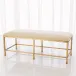 Quad Pod Bench w/Muslin Cushion Gold Le