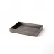 Gunmetal Silver Leaf Rectangle Tray Small