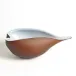 Frosted Amber Bowl w/Blue Casing Large