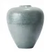 Check Bulbous Vase Reactive Silver Blue
