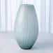 Cased Glass Stripe Vase Blue Large