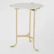 Plie Table Brass/White Honed Marble