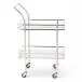 Rectangular Bar Cart w/Mirror Nickel