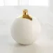 Dipped Golden Crackle/White Sphere Vase