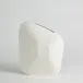 Offset Square Scratch Vase Matte White