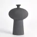 Folk Ovoid Vase Black Stone