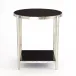 Circle/Square Side Table Nickel w/ Blac