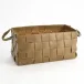 Soft Woven Leather Basket Putty Large