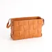 Soft Woven Leather Basket Orange Small