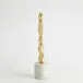 Facet Block Sculpture Brass Short