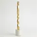 Facet Block Sculpture Brass Tall