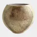 Golden Raku Flat Round Vase 10"H x 6"W x 12"D