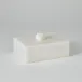 Facet Knob Alabaster Box White Large