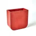 Radius Edge Leather Wastebasket Deep Red