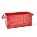 Soft Woven Leather Basket Deep Red Large