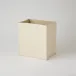 Folded Leather Wastebasket Ivory